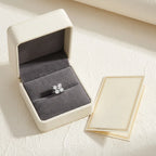 Ashley clover piercing gift packaging with a titanium stud and a certificate card
